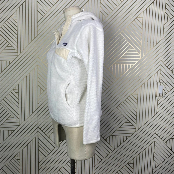 Patagonia Re-Tool Snap-T Fleece Pullover Hoodie Sweatshirt Cream Size US XS - Picture 8 of 12